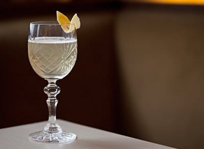 Cocktail glass with drink