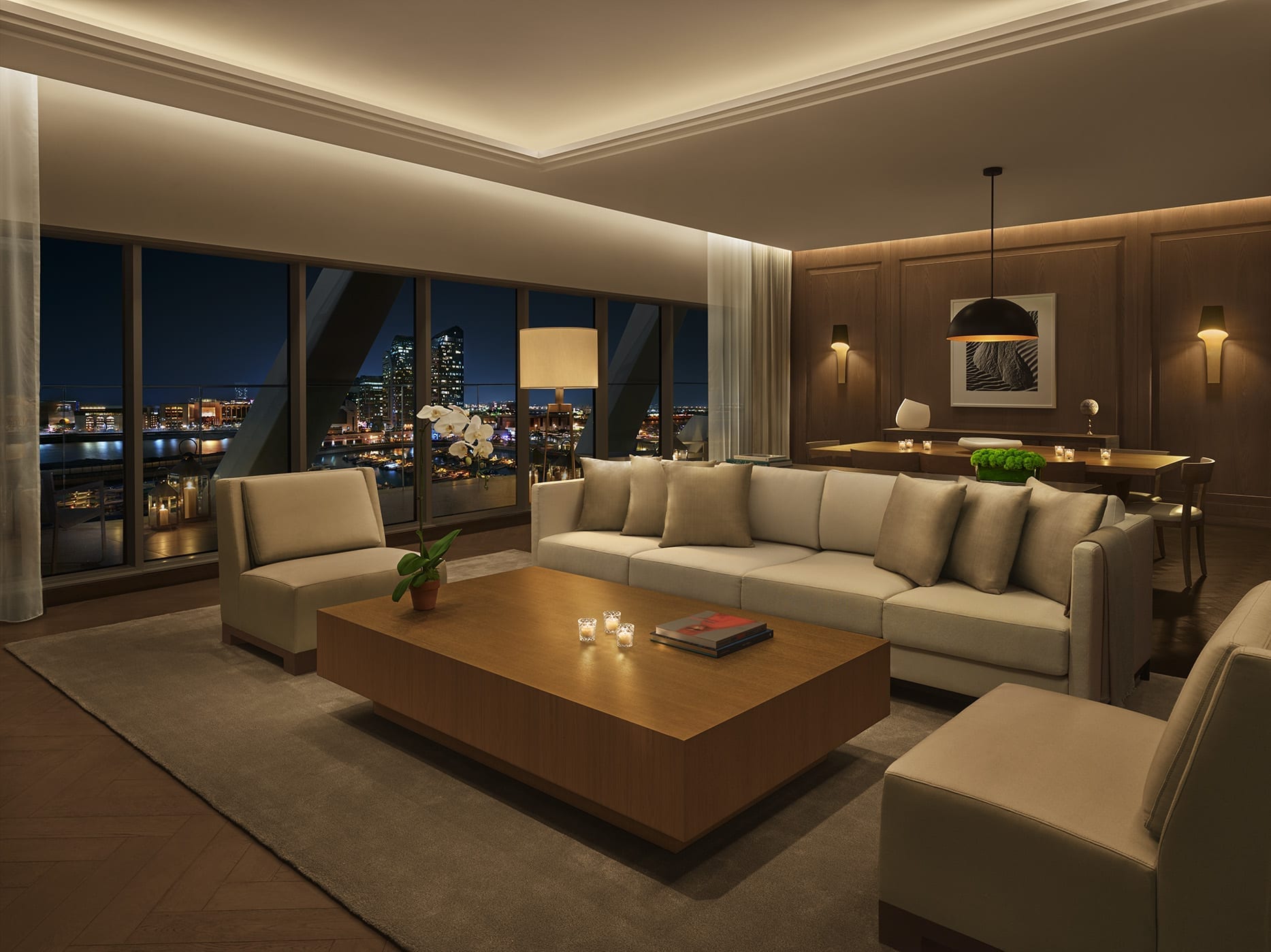 Sala de estar de la suite Royal Penthouse