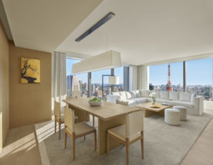 Sala de estar de la suite Tower