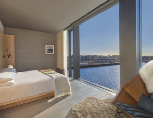 Water view from penthouse bedroom