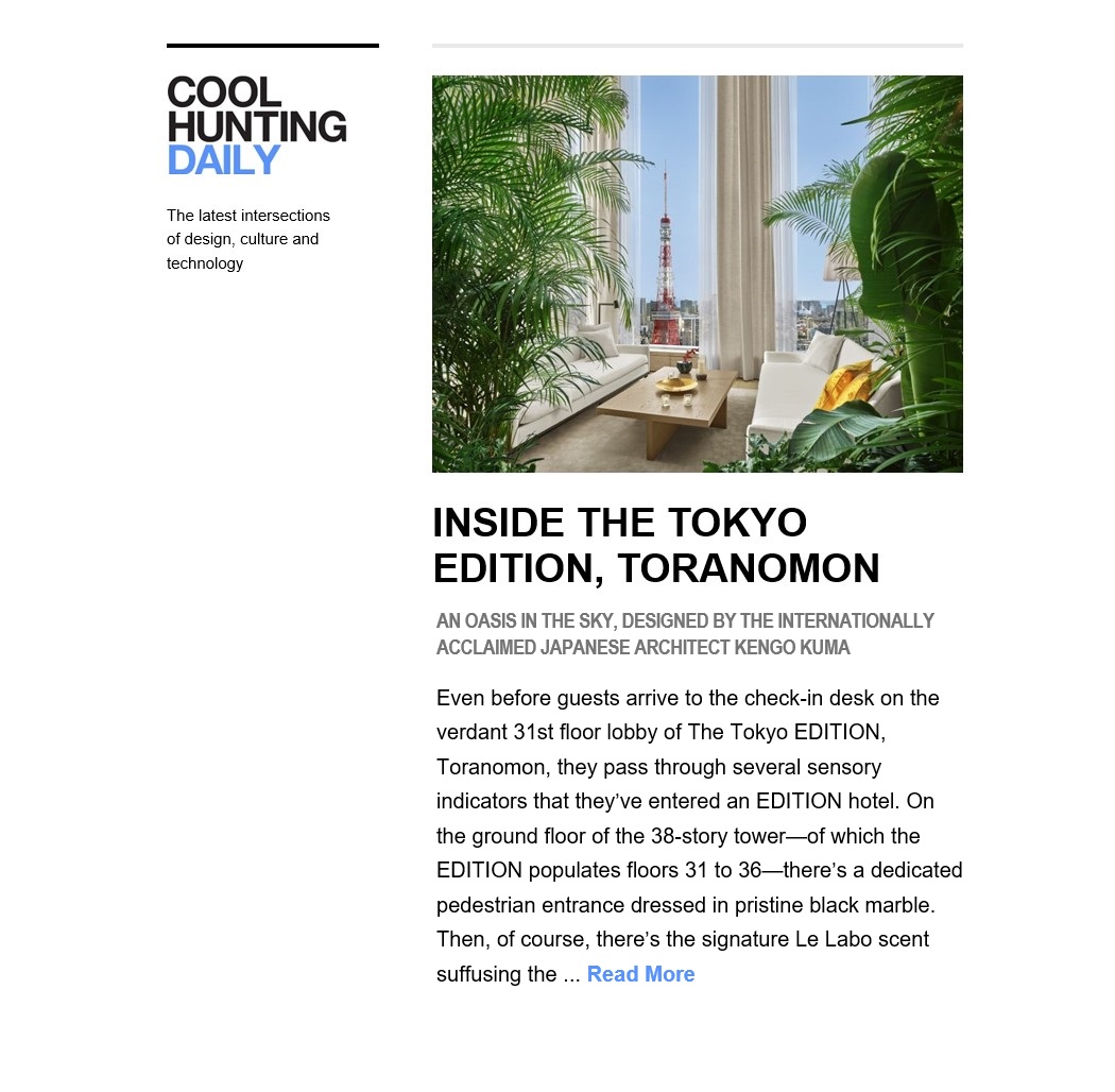 Press Tokyo Toranomon Archive EDITION Hotels