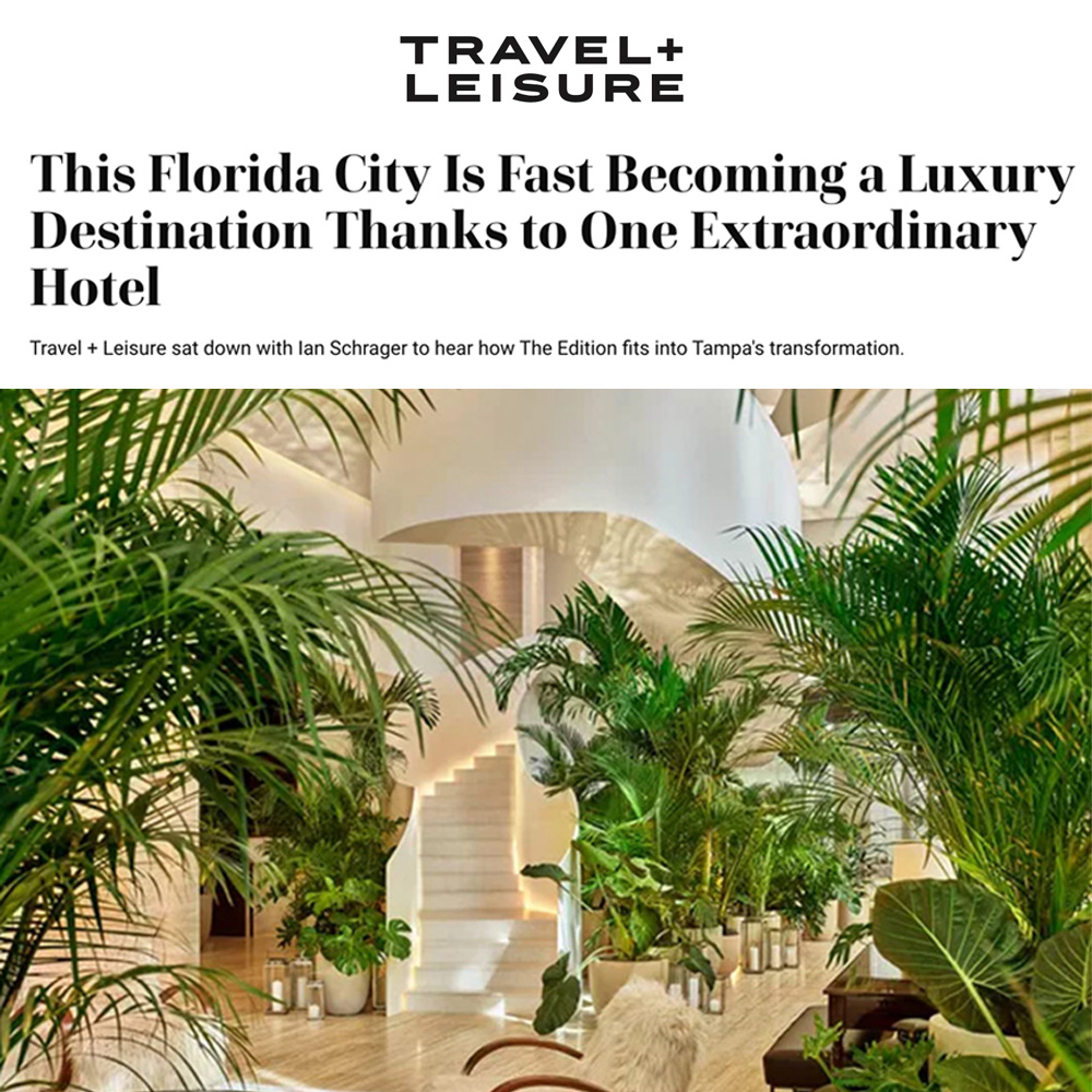 Travel + Leisure cover with lobby image