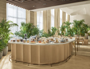 Coffee bar lined with pastries