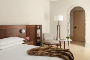 Guest Room details and a marble-framed arch