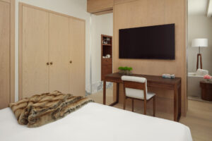 Desk area of the Loft Suite with Mountain views